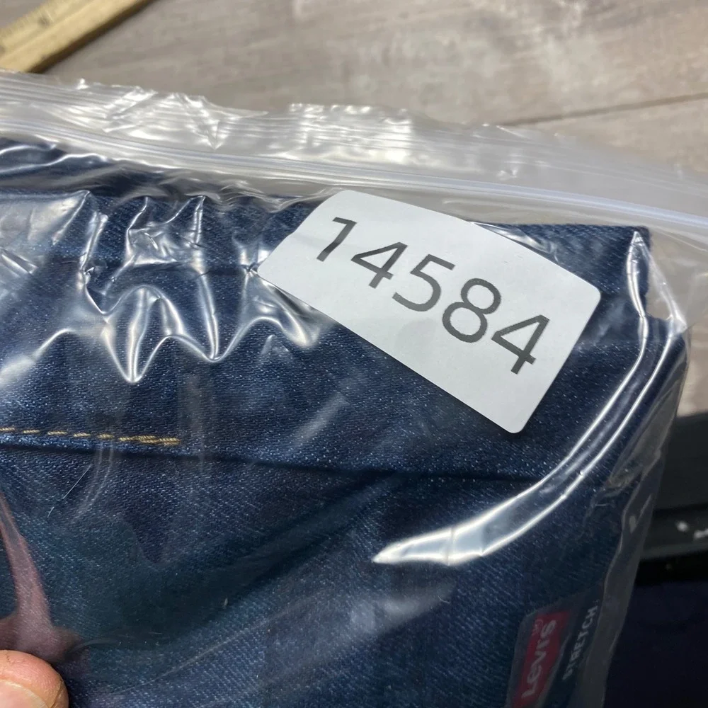 Levi 511 Slim Fit Jeans Mens 33x34 Blue Stretch Denim Casual Damaged Zipper